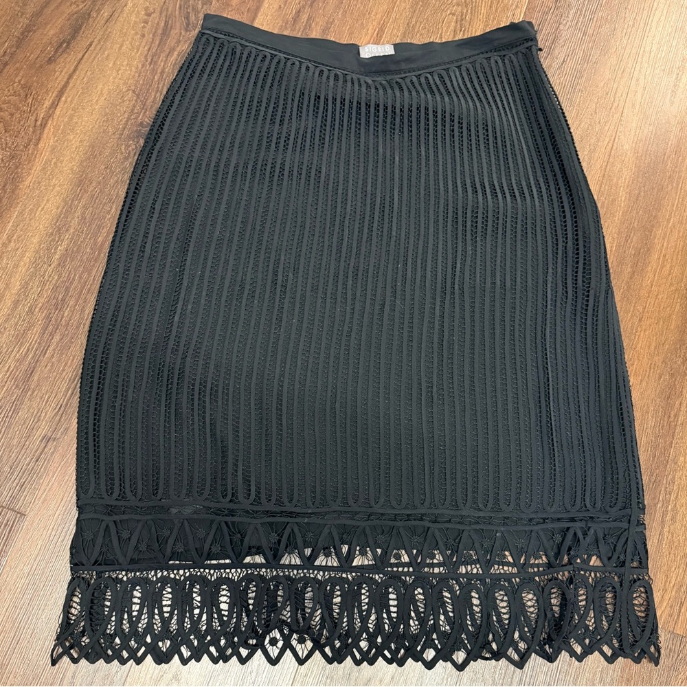 Sigrid Olsen Black Textured Pencil Skirt